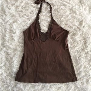 BCBG Maxaxzria Halter embroidered top